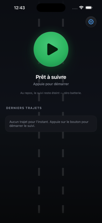Écran d'accueil de Péage Notif