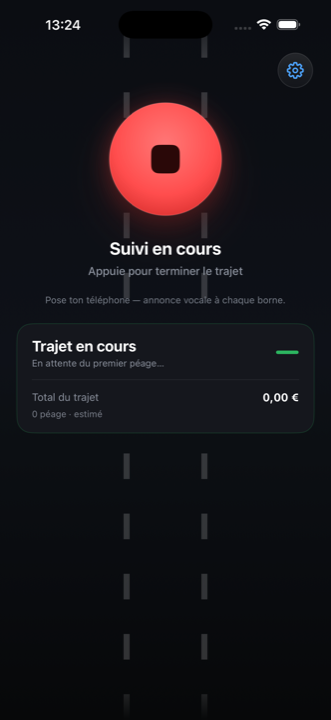Suivi de trajet et coût total en direct